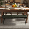 Mia Bench | 54" | Hand Dyed Leather | Vertical Tufting | Espresso