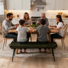 Mia Bench | 54" | Hand Dyed Leather | Vertical Tufting | Espresso