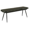 Mia Bench | 54" | Hand Dyed Leather | Vertical Tufting | Espresso