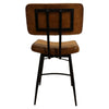 Mia 24 Inch Counter Stool Set of 2 Hand Dyed Brown Leather Deep Tufting BM297149
