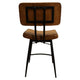 Mia 24 Inch Counter Stool Set of 2 Hand Dyed Brown Leather Deep Tufting BM297149