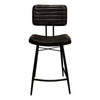 Mia 24 Inch Counter Stool Set of 2 Hand Dyed Espresso Leather Tufted BM297150