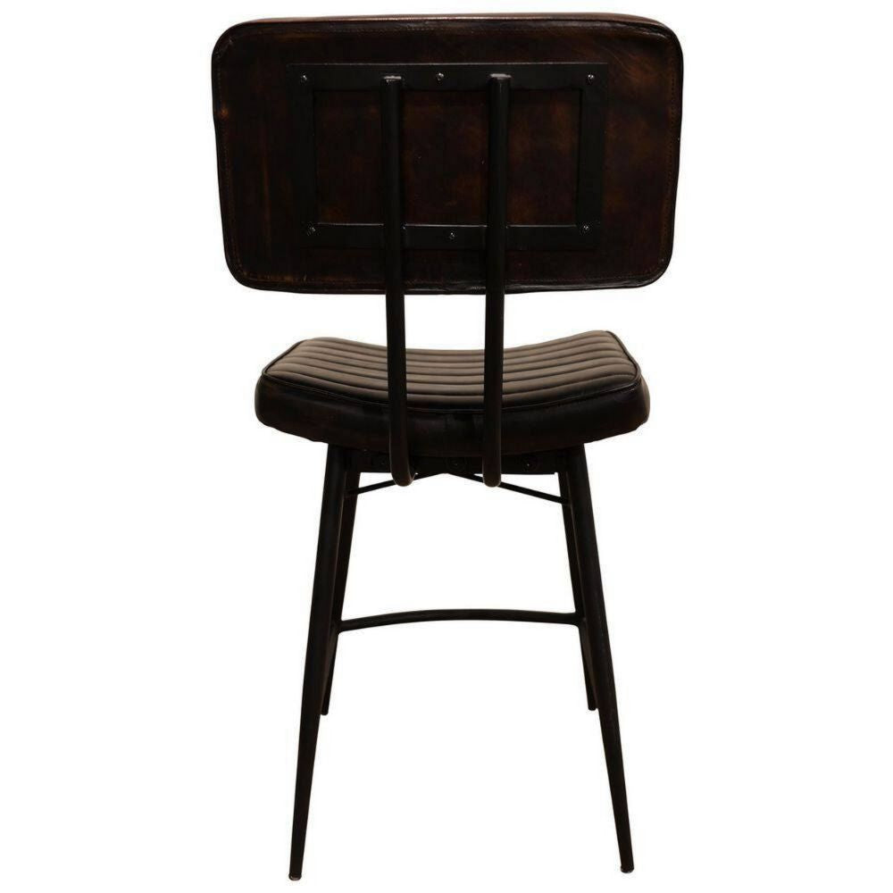 Mia 24 Inch Counter Stool Set of 2 Hand Dyed Espresso Leather Tufted BM297150
