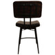 Mia 24 Inch Counter Stool Set of 2 Hand Dyed Espresso Leather Tufted BM297150
