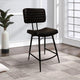 Mia 24 Inch Counter Stool, Set of 2, Hand Dyed Espresso Leather, Tufted