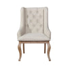 Doe 27 Inch Armchair Set of 2 Button Tufted Wingback Design Cream BM297156