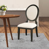 Dining Chair Set of 2 | 20" | Oval Back | Polylinen | Cream Fabric