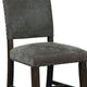 21 Inch Dining Chair Set of 2 Gray Vegan Faux Leather Parson Style BM297160