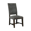 21 Inch Dining Chair, Set of 2, Gray Vegan Faux Leather, Parson Style