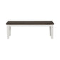 54 Inch Transitional Dining Bench Poplar Wood White Espresso Brown By Casagear Home BM297161