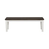 54 Inch Transitional Dining Bench Poplar Wood White Espresso Brown By Casagear Home BM297161