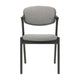 21 Inch Side Chair Set of 2 Gray Fabric Upholstery Clean Angled Legs BM297169