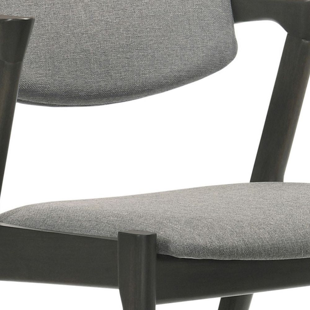 21 Inch Side Chair Set of 2 Gray Fabric Upholstery Clean Angled Legs BM297169