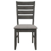 Lyla 19 Inch Side Chair, Set of 2, Ladderback Style, Rustic Gray Wood