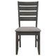 Lyla 19 Inch Side Chair, Set of 2, Ladderback Style, Rustic Gray Wood