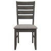 Lyla 19 Inch Side Chair Set of 2 Ladderback Style Rustic Gray Wood BM297171
