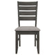 Lyla 19 Inch Side Chair Set of 2 Ladderback Style Rustic Gray Wood BM297171