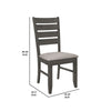 Lyla 19 Inch Side Chair, Set of 2, Ladderback Style, Rustic Gray Wood