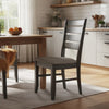 Lyla 19 Inch Side Chair, Set of 2, Ladderback Style, Rustic Gray Wood
