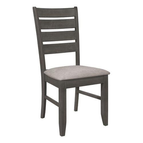 Lyla 19 Inch Side Chair, Set of 2, Ladderback Style, Rustic Gray Wood