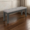 Lyla Dining Bench | 47" | Cushioned Seat | Rustic Gray Wood Frame