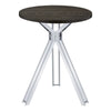 43 Inch Modern Bar Table Gray Round Top Polished Chrome Angled Legs BM297178