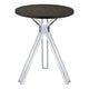 43 Inch Modern Bar Table Gray Round Top Polished Chrome Angled Legs BM297178