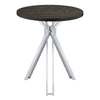 43 Inch Modern Bar Table Gray Round Top Polished Chrome Angled Legs BM297178