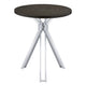 43 Inch Modern Bar Table Gray Round Top Polished Chrome Angled Legs BM297178