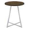 43 Inch Tall Modern Bar Table Brown Round Top Polished Chrome Flared Legs BM297179