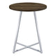 43 Inch Tall Modern Bar Table Brown Round Top Polished Chrome Flared Legs BM297179
