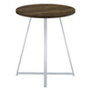 43 Inch Tall Modern Bar Table Brown Round Top Polished Chrome Flared Legs BM297179