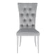 Kery 20 Inch Set of 2 Side Chairs Gray Velvet Tall Flared Tufted Back