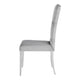 Kery 20 Inch Set of 2 Side Chairs, Gray Velvet, Tall Flared Tufted Back