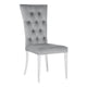 Kery 20 Inch Set of 2 Side Chairs, Gray Velvet, Tall Flared Tufted Back