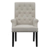 Ali 27 Inch Accent Armchair Light Gray Fabric Button Tufted Rolled Back BM297198