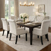 Ali 27 Inch Accent Armchair, Light Gray Fabric Button Tufted Rolled Back