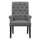 Ali 27 Inch Accent Armchair Dark Gray Fabric Rolled Button Tufted Back BM297202