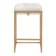 Dia 26 Inch Counter Stool Set of 2 White Velvet Foam Seat Gold Metal Base BM297203