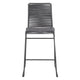 Nee 30 Inch Set of 2 Barstool Chairs with Footrests Charcoal Gray Rope BM297214