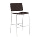 Anx 29 Inch Barstool, Chrome Metal Legs, Brown Faux Leather Band Weaving