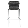 Qob 30 Inch Set of 2 Barstools Brown Woven Rattan Seat Metal Frame BM297218