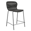 Qob 25 Inch Set of 2 Counter Stools, Brown Rattan Woven, Metal Frame
