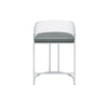 Con 31 Inch Set of 2 Modern Counter Stools Clear Acrylic Back Gray Seat BM297221