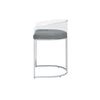 Con 31 Inch Set of 2 Modern Counter Stools Clear Acrylic Back Gray Seat BM297221