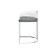 Con 31 Inch Set of 2 Modern Counter Stools Clear Acrylic Back Gray Seat BM297221