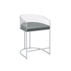 Con 31 Inch Set of 2 Modern Counter Stools, Clear Acrylic Back, Gray Seat