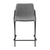 25 Inch Set of 2 Modern Counter Stool Black Frame Gray Faux Leather BM297222
