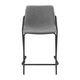 25 Inch Set of 2 Modern Counter Stool Black Frame Gray Faux Leather BM297222