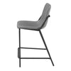25 Inch Set of 2 Modern Counter Stool Black Frame Gray Faux Leather BM297222